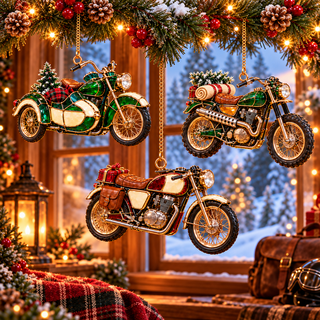 ✨ MotoGlow – 2026 Vintage Motorcycle Christmas Ornaments