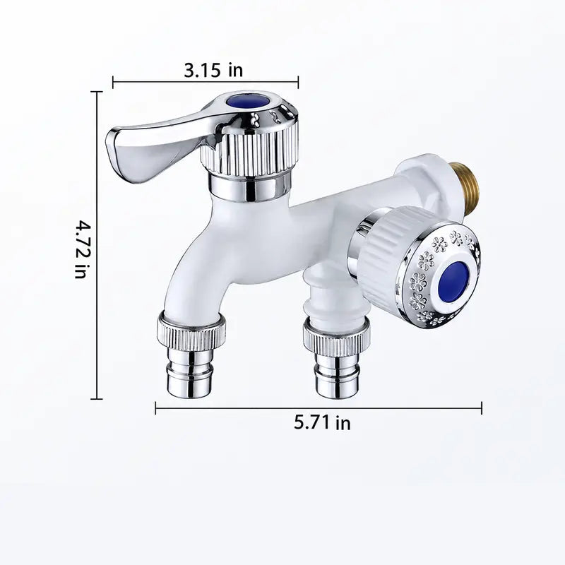 💧 TwinTap – Dual-Outlet Faucet with Two Independent Water Connections for Laundry, Garden & Everyday Cleaning