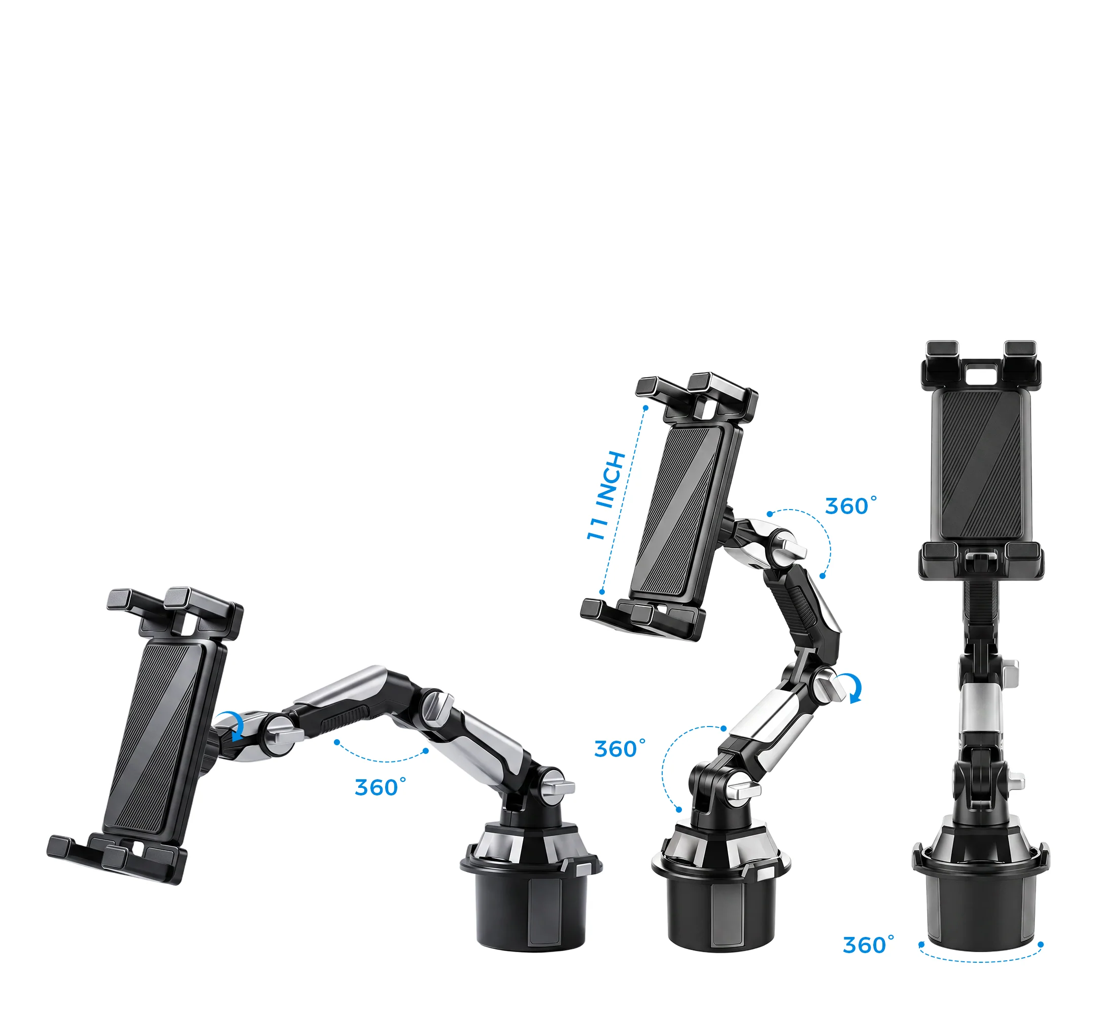 CupPerch – Adjustable Cup Holder Phone & Tablet Car Mount with 360° Rotation