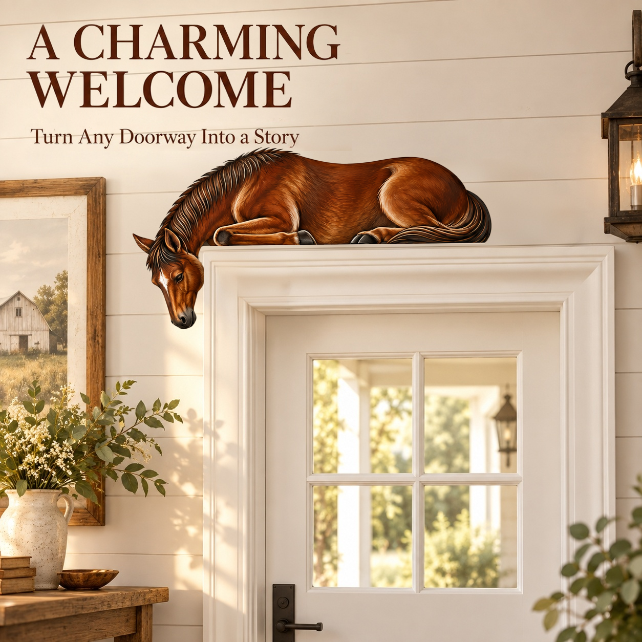 HorseNook – Wooden Resting Horse Door Topper