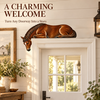 HorseNook – Wooden Resting Horse Door Topper