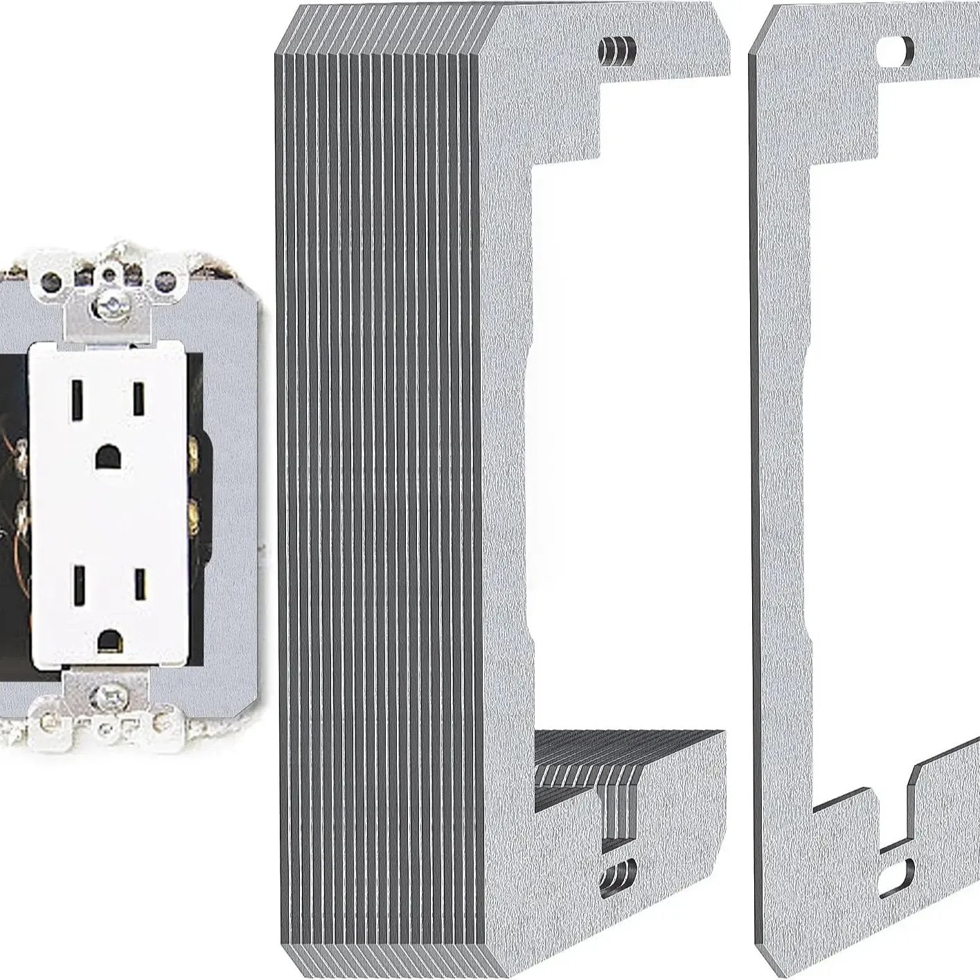 FlushFit – Galvanized Metal Electrical Outlet Spacers, 1 Set of 10