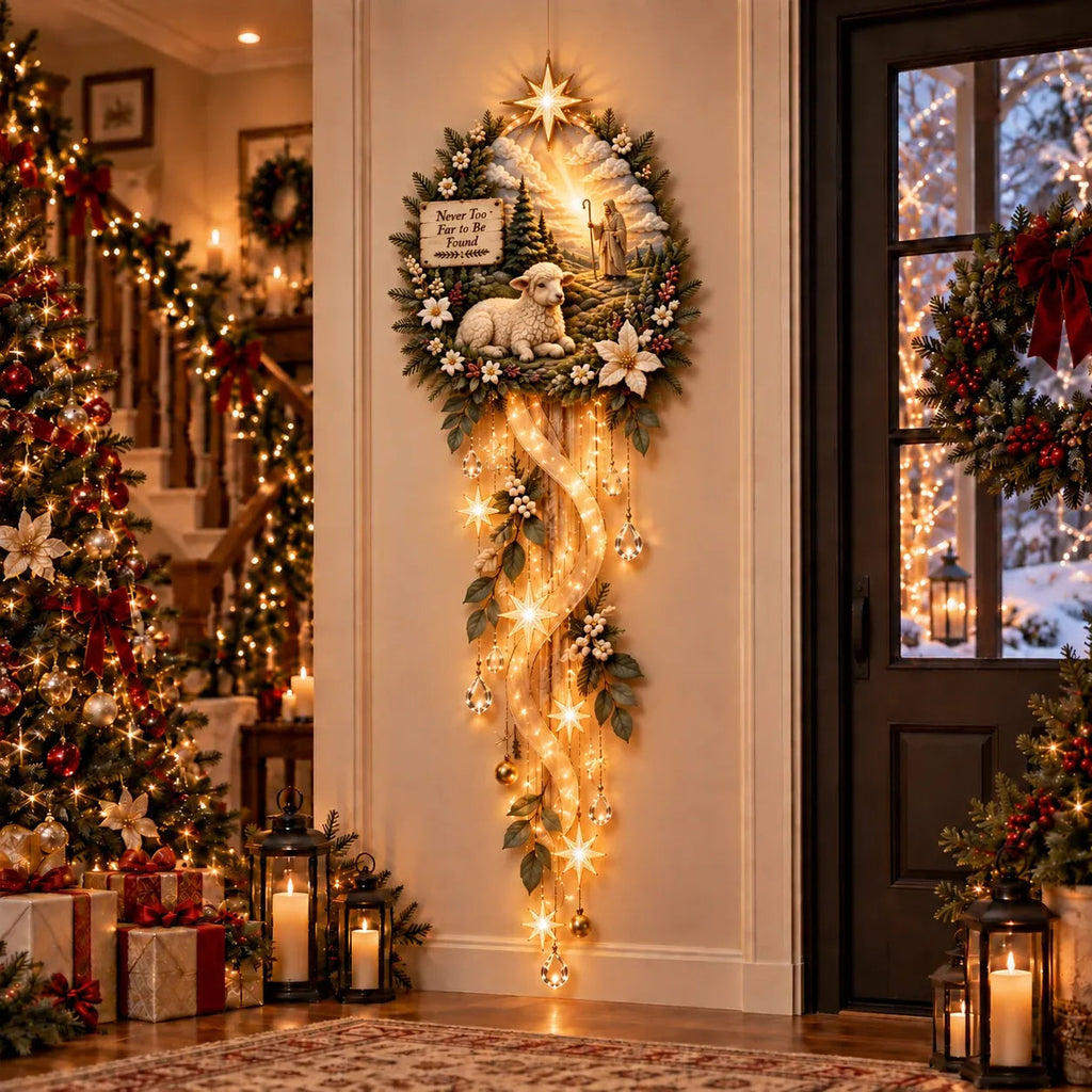 BethlehemGlow – ⏳ ✝️ Nativity Starfall Wall Light with Warm Golden Glow for Christmas Walls & Faith-Filled Homes ⭐