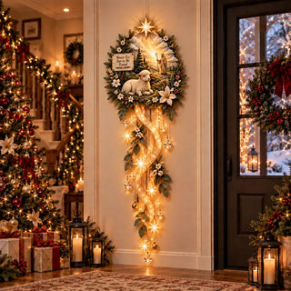 BethlehemGlow – ⏳ ✝️ Nativity Starfall Wall Light with Warm Golden Glow for Christmas Walls & Faith-Filled Homes ⭐