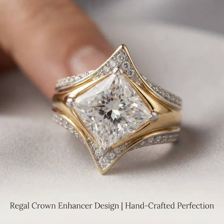 CrownLustre – 🔥 Princess-Cut Moissanite Ring Set 🔥