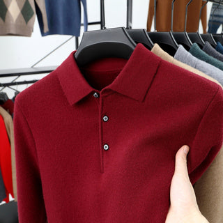 🎁KnitCrest – Men's Autumn & Winter Business Knitted Polo Sweater