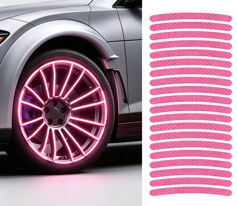 RimGlow – 20 PCS Creative Reflective Wheel Hub Rim Stickers