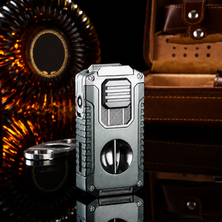 TriFlame – Vintage-Inspired Refillable Triple Torch Lighter with Built-In Tools