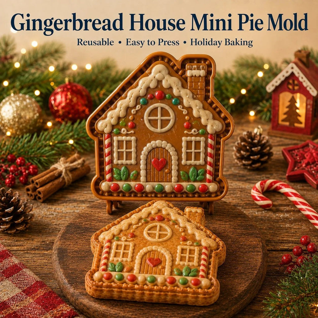 🎄PieCharm – 8-Design Christmas Mini Pie Mold Collection | Reusable Embossed Molds