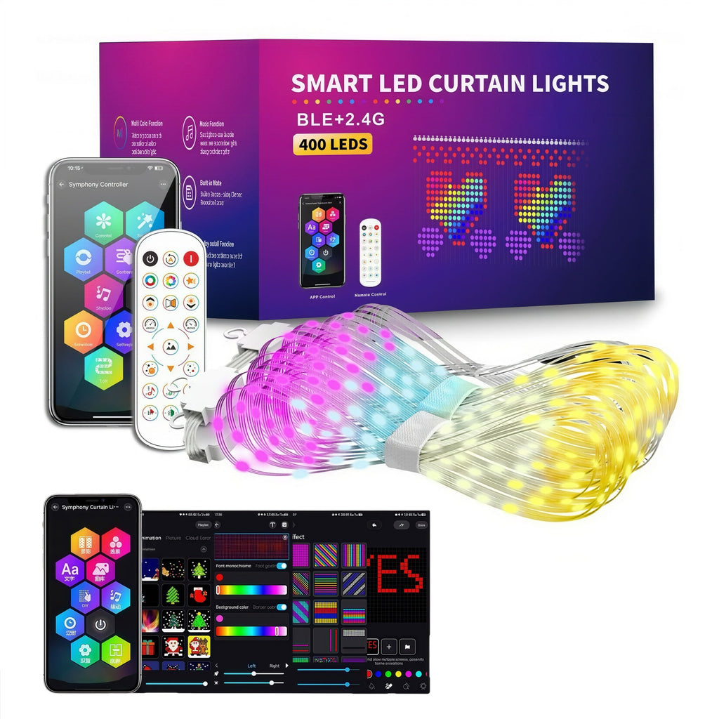 🎄 GlowCanvas – Smart DIY Programmable Curtain String Lights