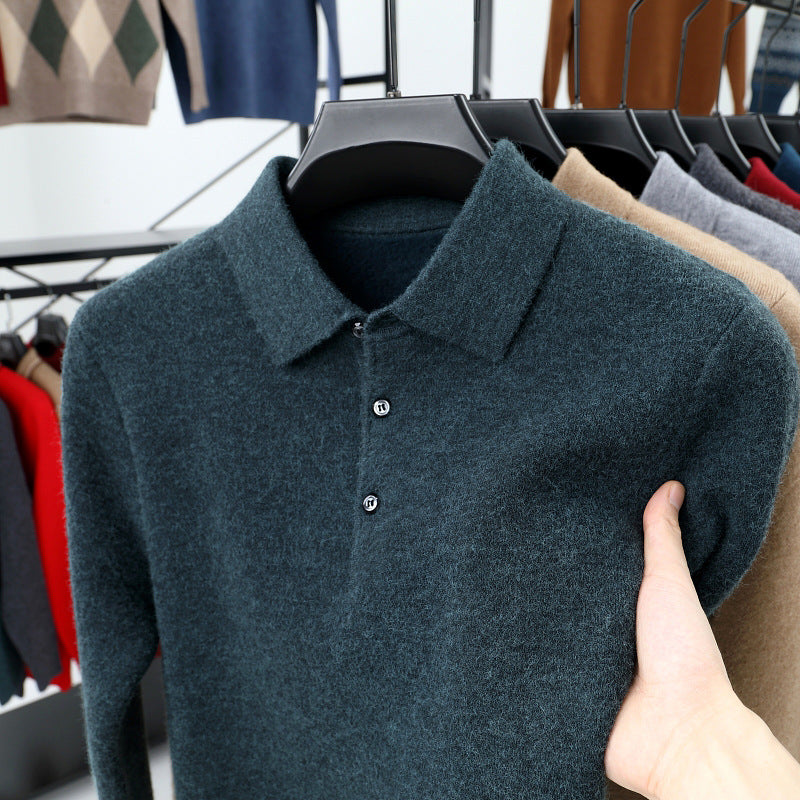 🎁KnitCrest – Men's Autumn & Winter Business Knitted Polo Sweater