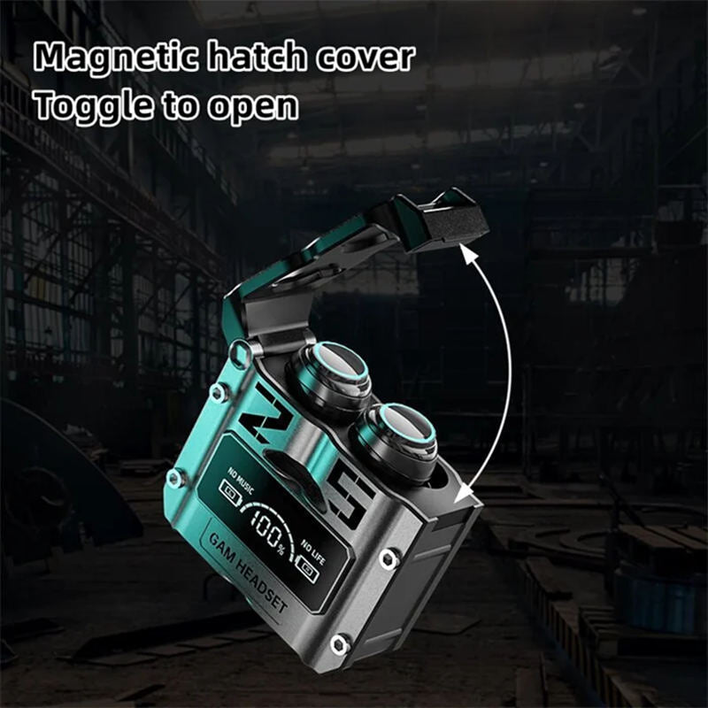 MechPods – Noise-Reduction Low-Latency Wireless Bluetooth Earbuds with Sci-Fi Hard-Shell Charging Case