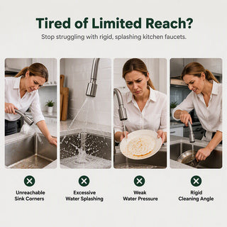 SwivelFlow – Universal 720° Rotating Kitchen Faucet Nozzle & Sink Extender