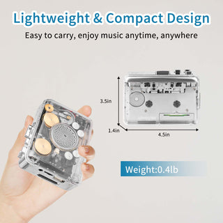 📼 ClearTape – Retro Portable Cassette Player with Auto Reverse Playback, Stereo Sound & Tape-to-MP3 Conversion🎵