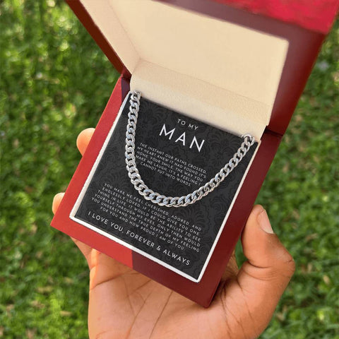 ForeverLink – To My Man Cuban Chain Necklace with Message Card
