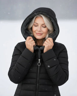 Women's quilted coat fit and details