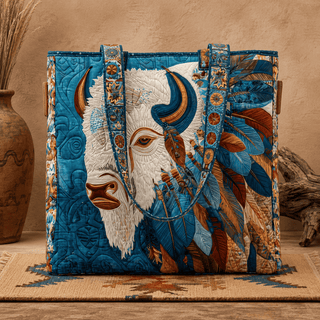QuiltSpirit – Handmade Quilted Tote Bag with Native American–Inspired Designs