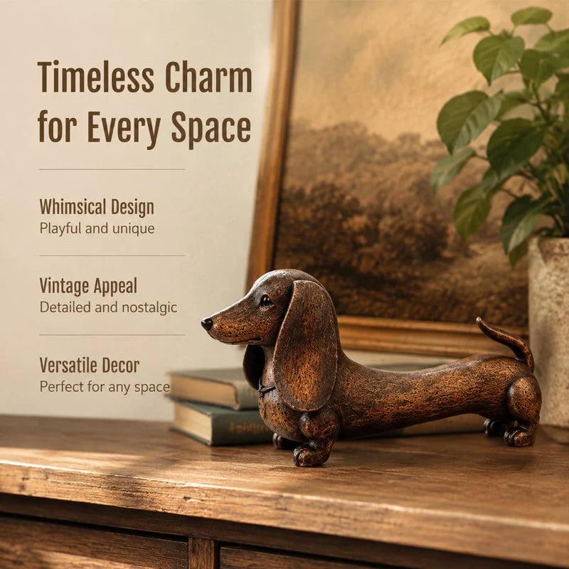 DoxieCharm – Dachshund Decor Figurine for Shelves & Tabletops