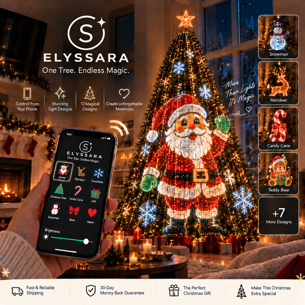 PixelPine – Smart Animated Christmas Tree Lights with Phone Control