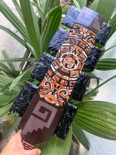Aztec Obsidian Wood Totem