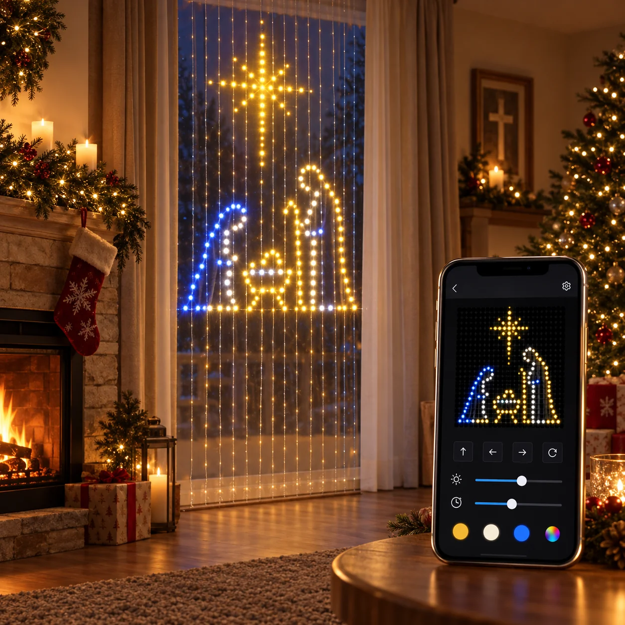 🎄 GlowCanvas – Smart DIY Programmable Curtain String Lights