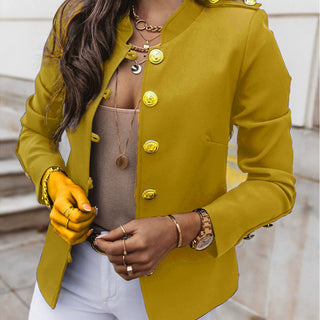 👔RegalBlaze – Women's Elegant Slim Fit Blazer with Gold Buttons