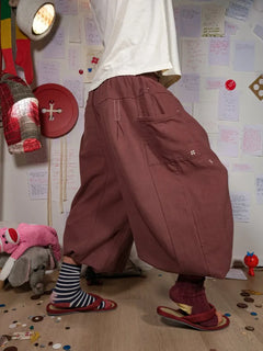 FLAX PLEATED WIDE-LEG PANTS | BLACK