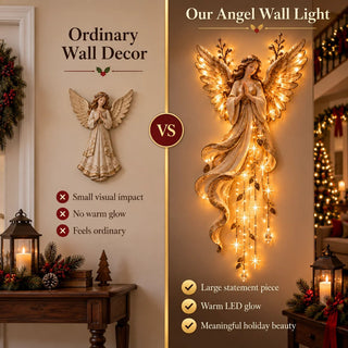 HaloCascade – ✨✨Guardian Angel Starfall Lighted Faith & Blessing Christmas Wall Decor✨