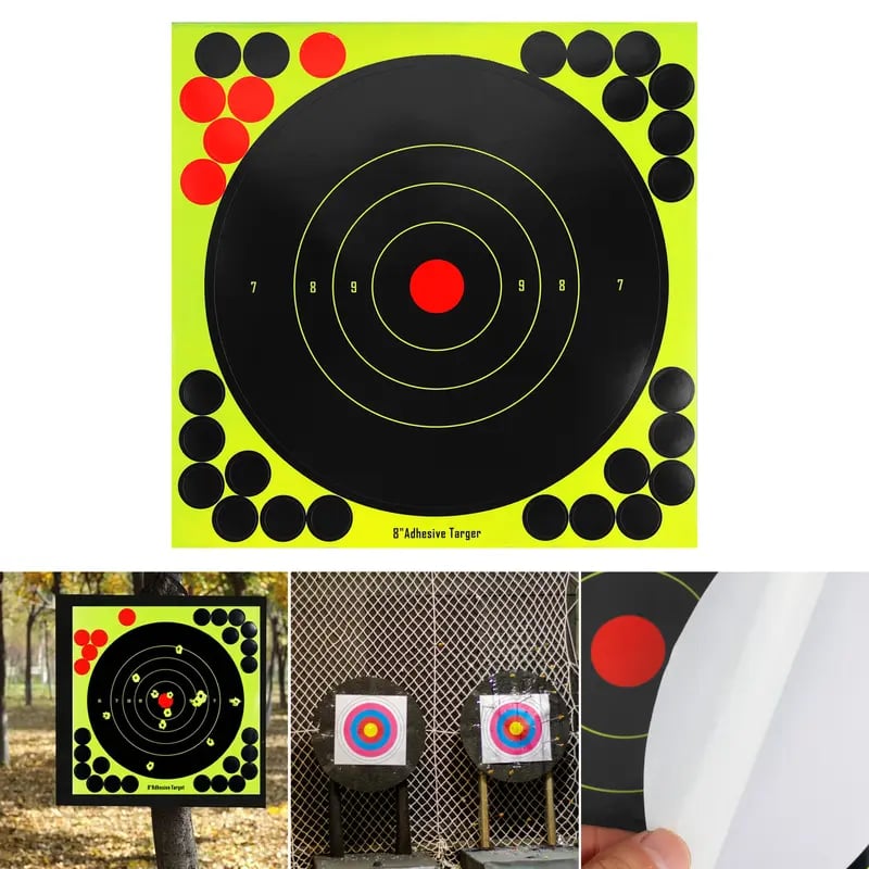 StickShot – 8 x 8 in (20.3 x 20.3 cm) Self-Adhesive Peel & Stick Shooting Targets
