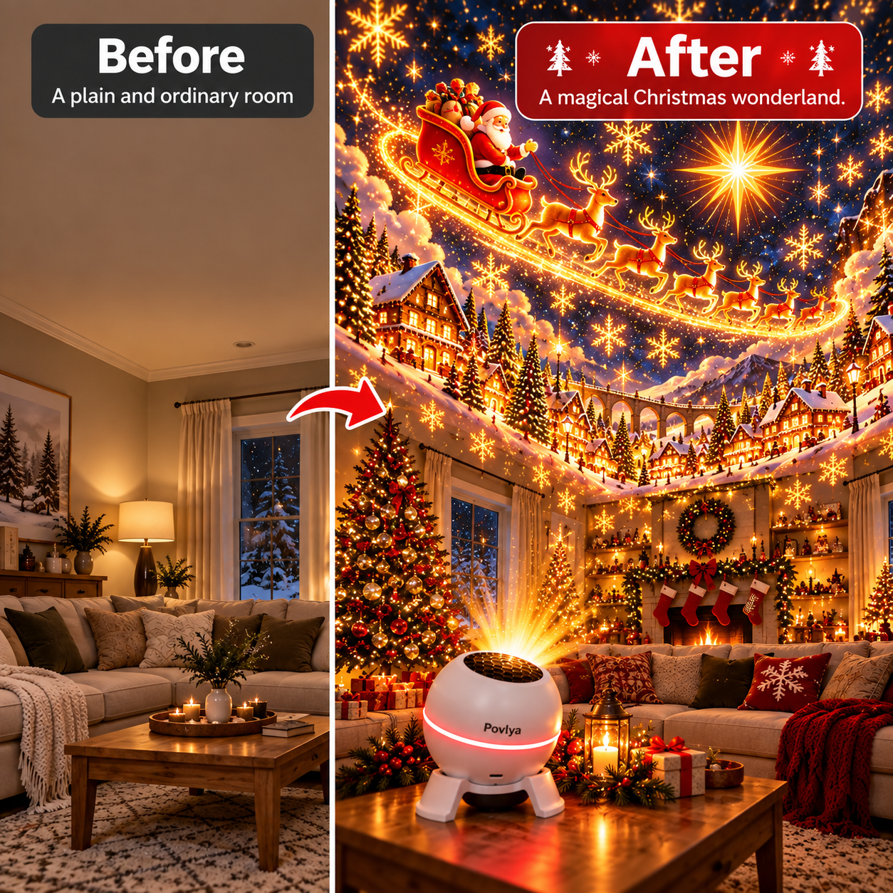 🎄 NoelGlow – Christmas Projection Light ✨ Light Up the Holiday Magic