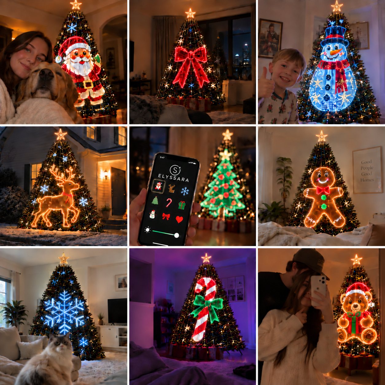 PixelPine – Smart Animated Christmas Tree Lights with Phone Control