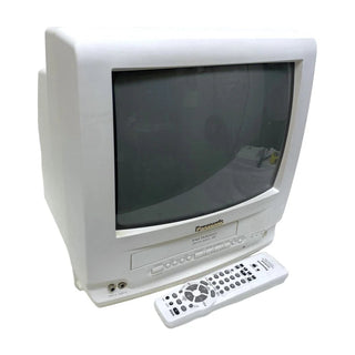 RetroDeck – Panasonic 13" CRT TV & VHS VCR Combo for Retro Gaming, with Remote Control