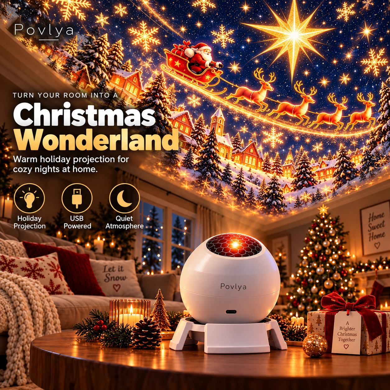 🎄 NoelGlow – Christmas Projection Light ✨ Light Up the Holiday Magic