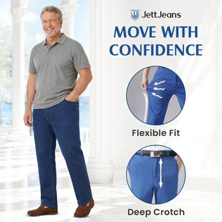 👖 EverFlex – Men's Classic Straight Fit Stretch Jeans, Comfortable Versatile Denim for Everyday Wear ✨