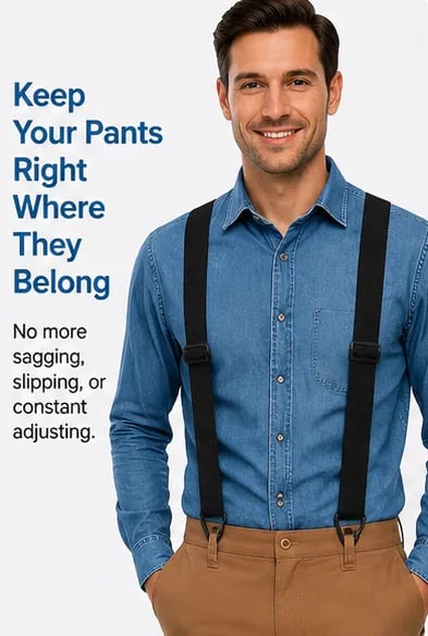 📢HoldFast – Men's X-Back Suspenders with Hook Clips