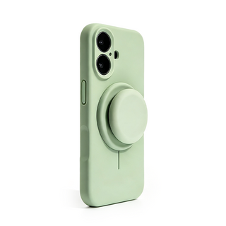 GripSnap – Magnetic Stand Silicone Phone Case with AI Capture Button for iPhone 12–18 Pro Max