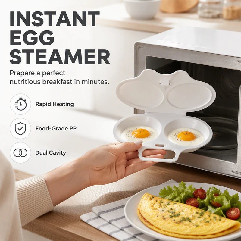 PoachPal – 🎁💥 Microwave Egg Poacher with Lid & Handle