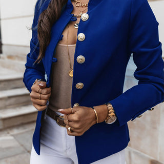 👔RegalBlaze – Women's Elegant Slim Fit Blazer with Gold Buttons