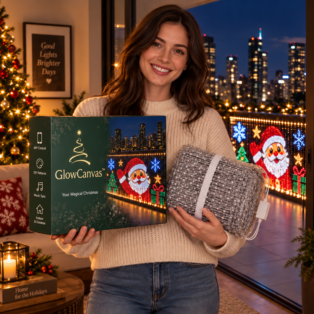 🎅💡PixelCurtain – Smart Christmas Curtain Lights with App-Controlled DIY Animated LED Display