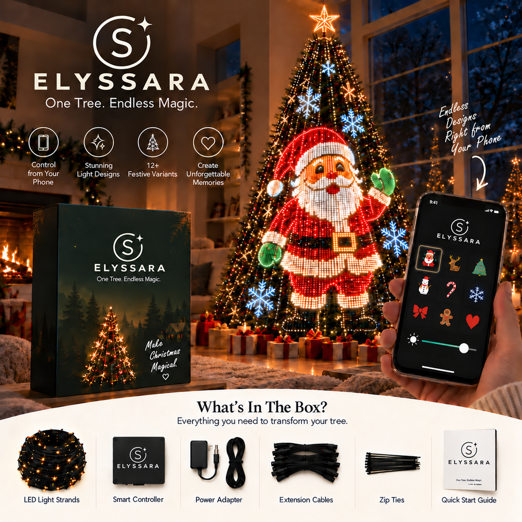 PixelPine – Smart Animated Christmas Tree Lights with Phone Control