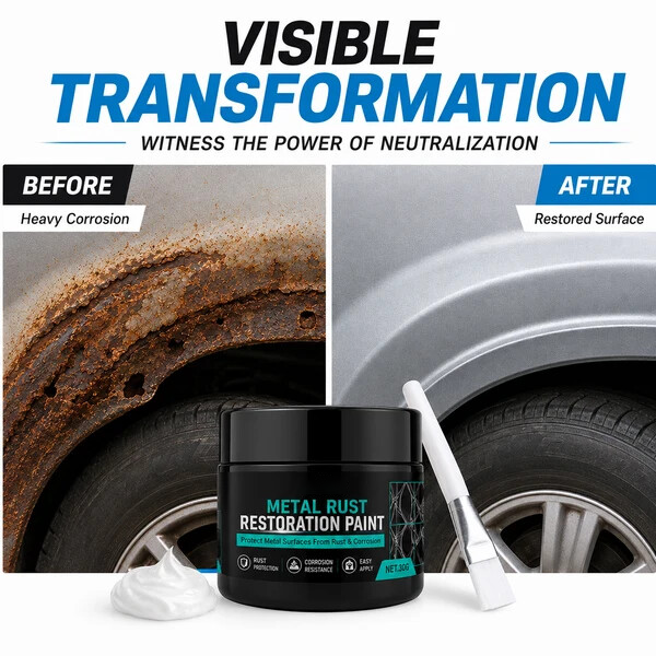 RustRevive – ✨🥳🥳💞🔧🏠 Metal Rust Protection Black Repair Paste for Gates, Railings & Tools 🛡️✨