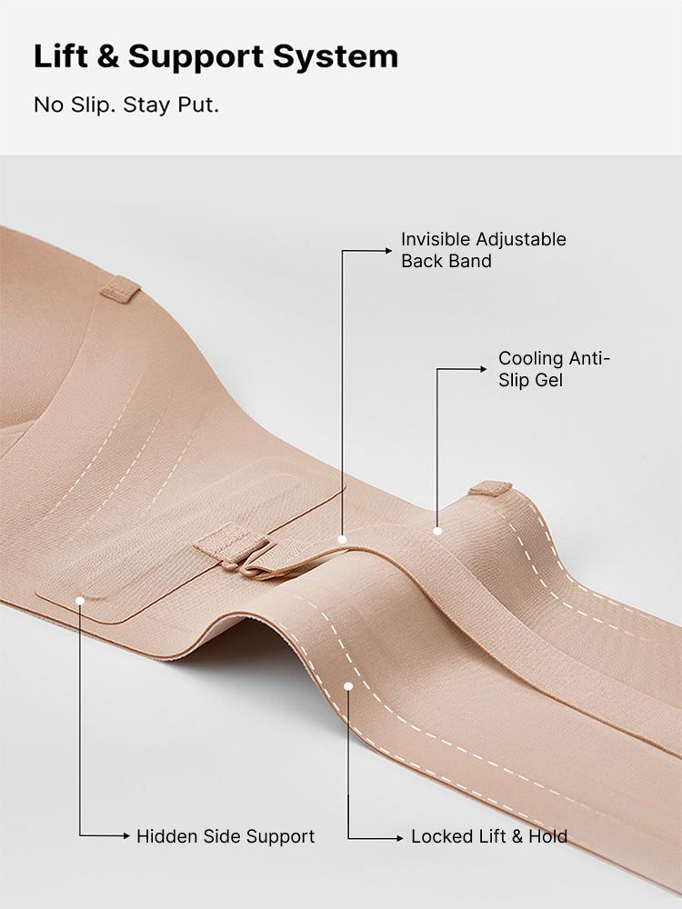SecureLift – Women's Strapless Front-Closure Push-Up Bra