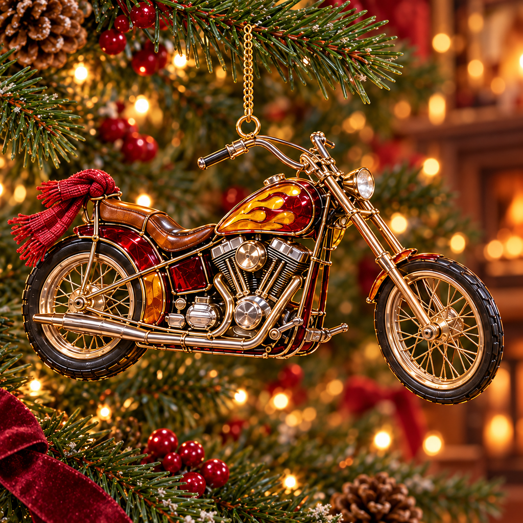 ✨ MotoGlow – 2026 Vintage Motorcycle Christmas Ornaments