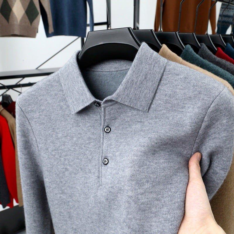 🎁KnitCrest – Men's Autumn & Winter Business Knitted Polo Sweater