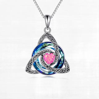 TrinityHeart – Celtic Birthstone Trinity Knot Necklace, a Symbol of Faith, Love & Forever