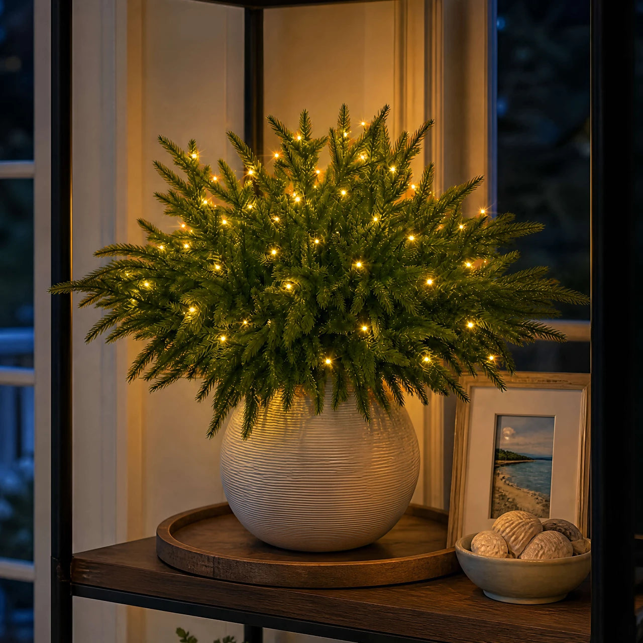 GlowPine – Pre-Lit Christmas Evergreen Pine Picks, Set of 5