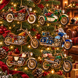 ✨ MotoGlow – 2026 Vintage Motorcycle Christmas Ornaments
