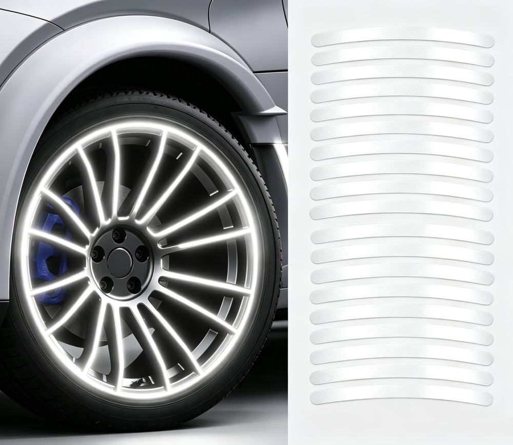 RimGlow – 20 PCS Creative Reflective Wheel Hub Rim Stickers
