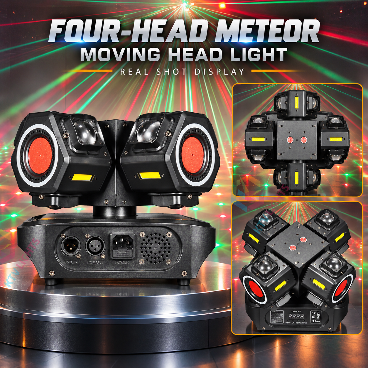 MeteorBeam – 180W 4-Arm Moving Head Laser Beam DJ Stage Light