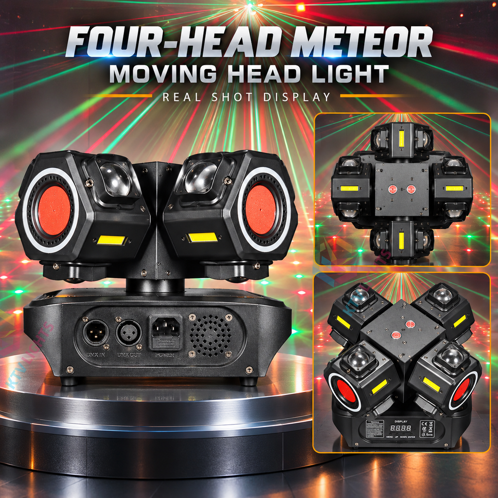 MeteorBeam – 180W 4-Arm Moving Head Laser Beam DJ Stage Light